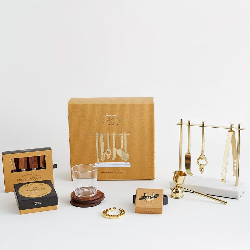 Deco Barware Collection Gold & Marble west elm Australia